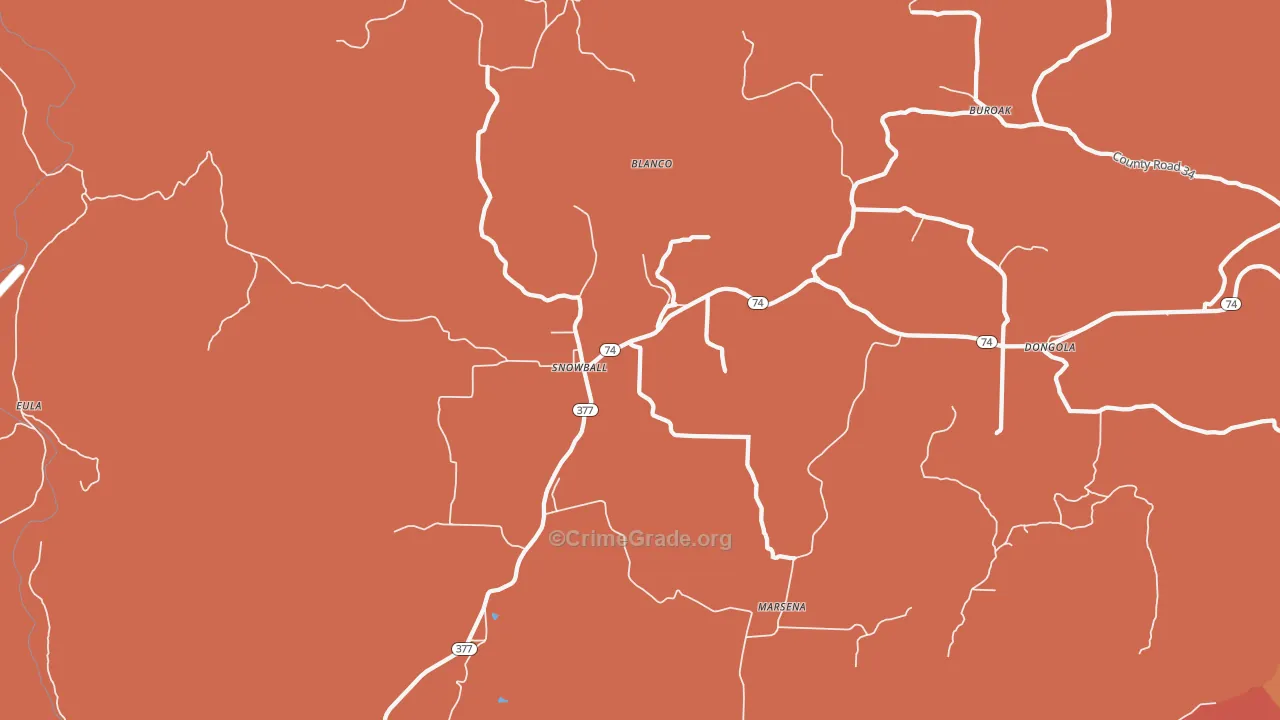 Snowball, AR Map of Robbery Rates