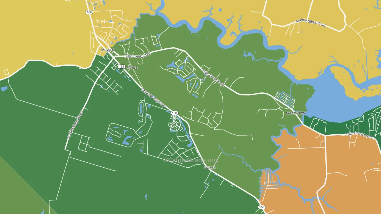 Snowden, NC Map of Robbery Rates