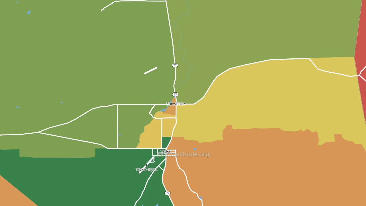 Snowflake, AZ Map of Robbery Rates