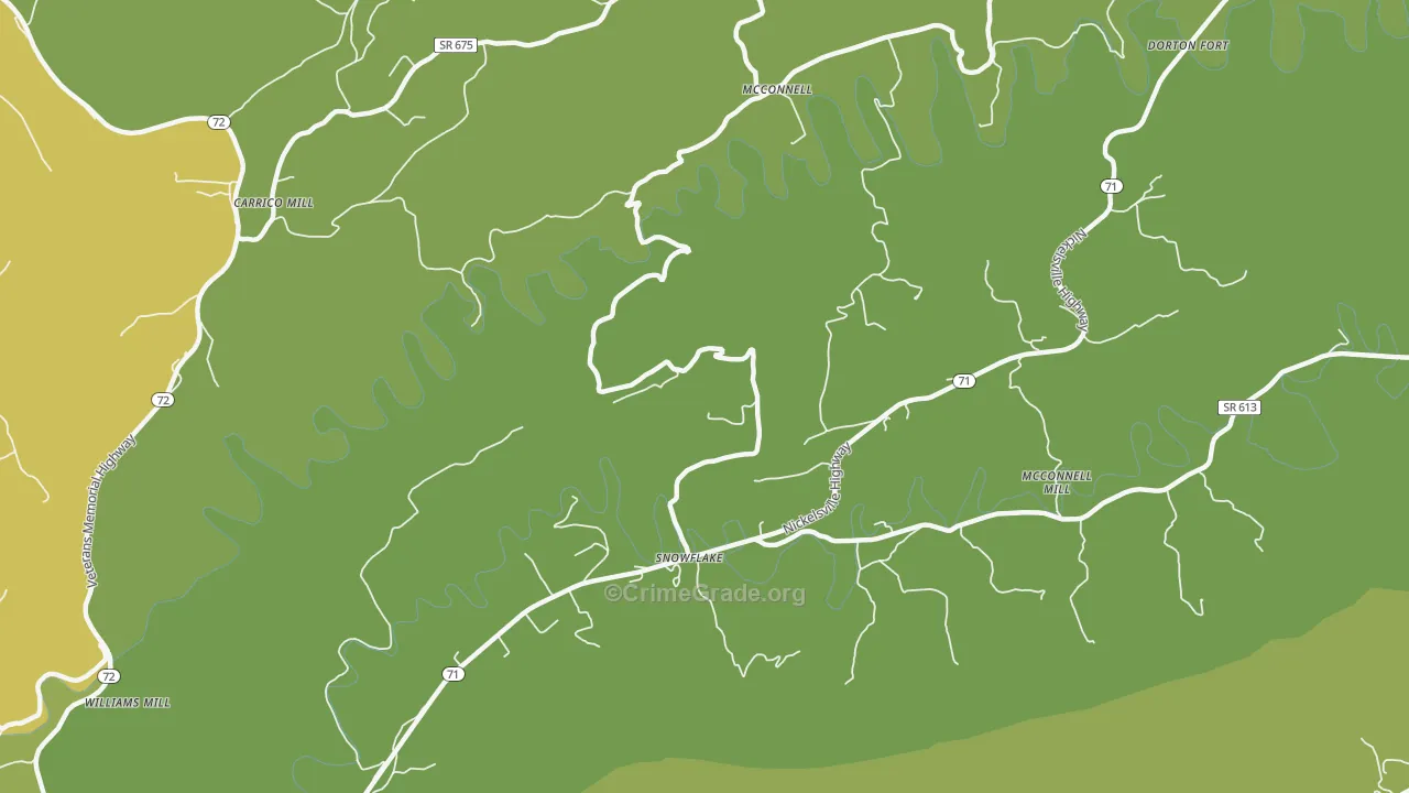 Snowflake, VA Map of Robbery Rates