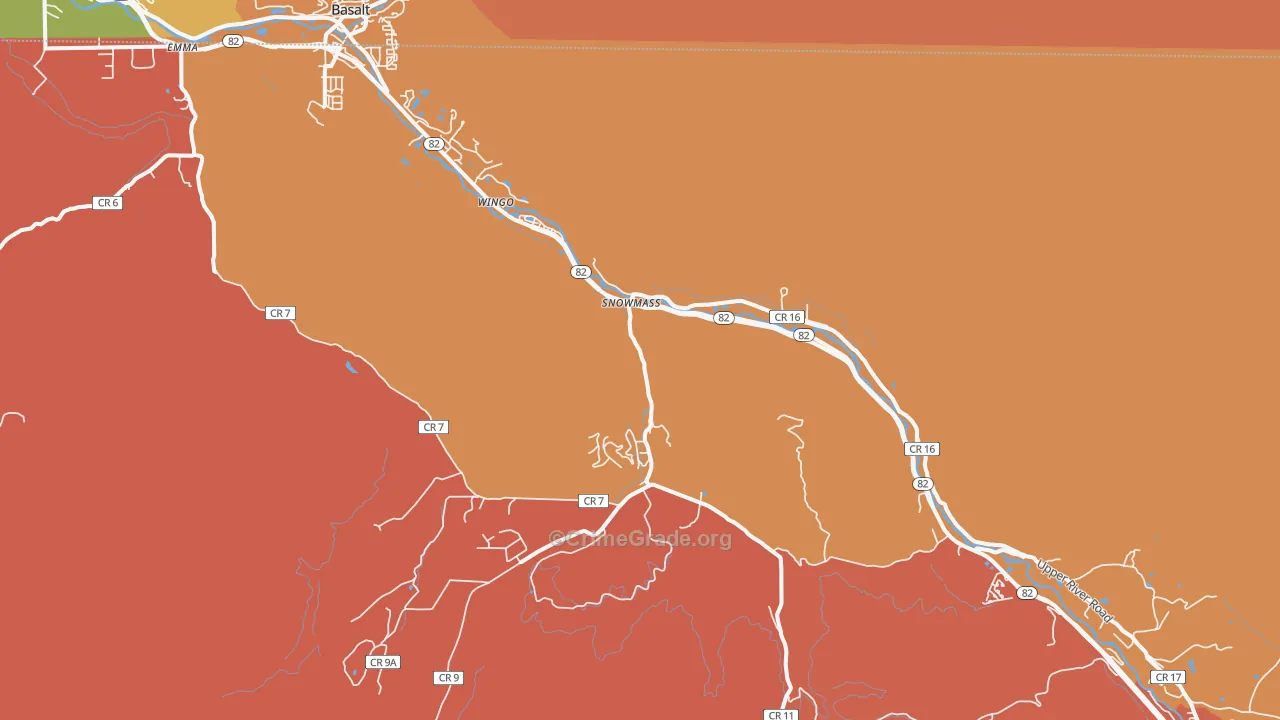 Snowmass, CO Map of Robbery Rates