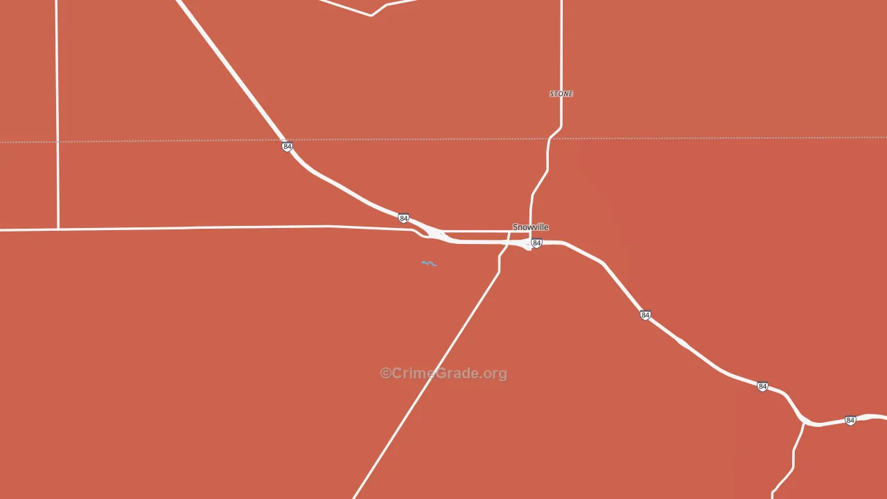 Snowville, UT Map of Robbery Rates