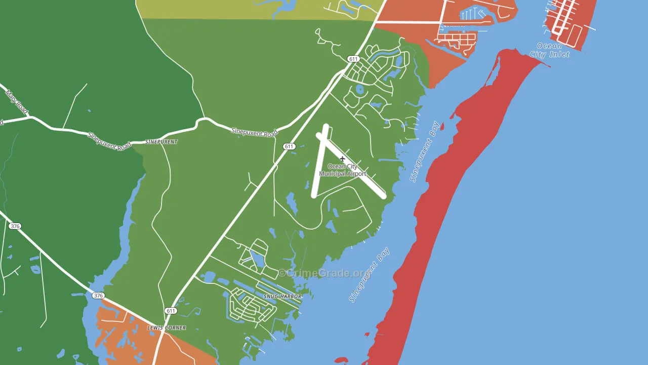 Snug Harbor, MD Map of Robbery Rates
