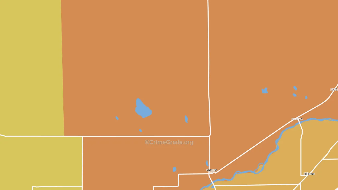 Snyder, CO Map of Robbery Rates