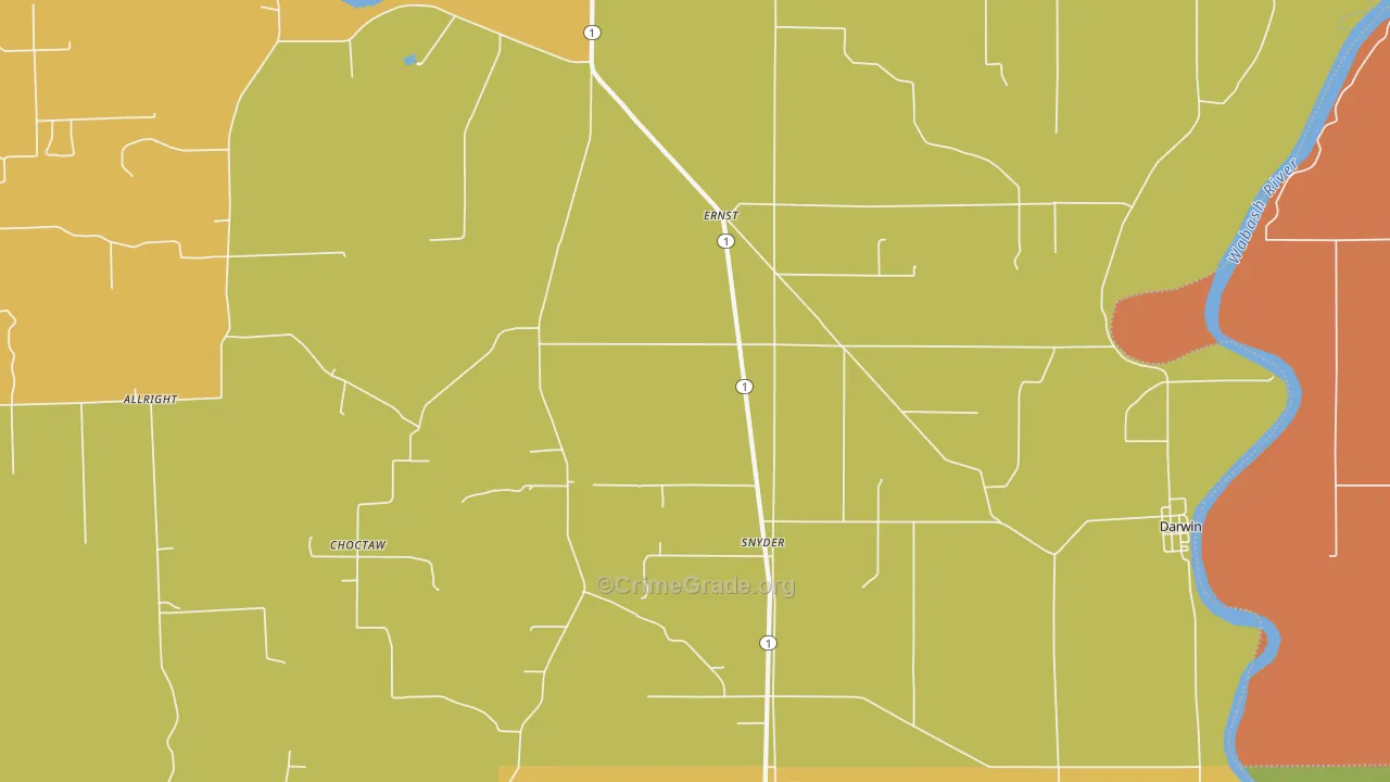 Snyder, IL Map of Robbery Rates