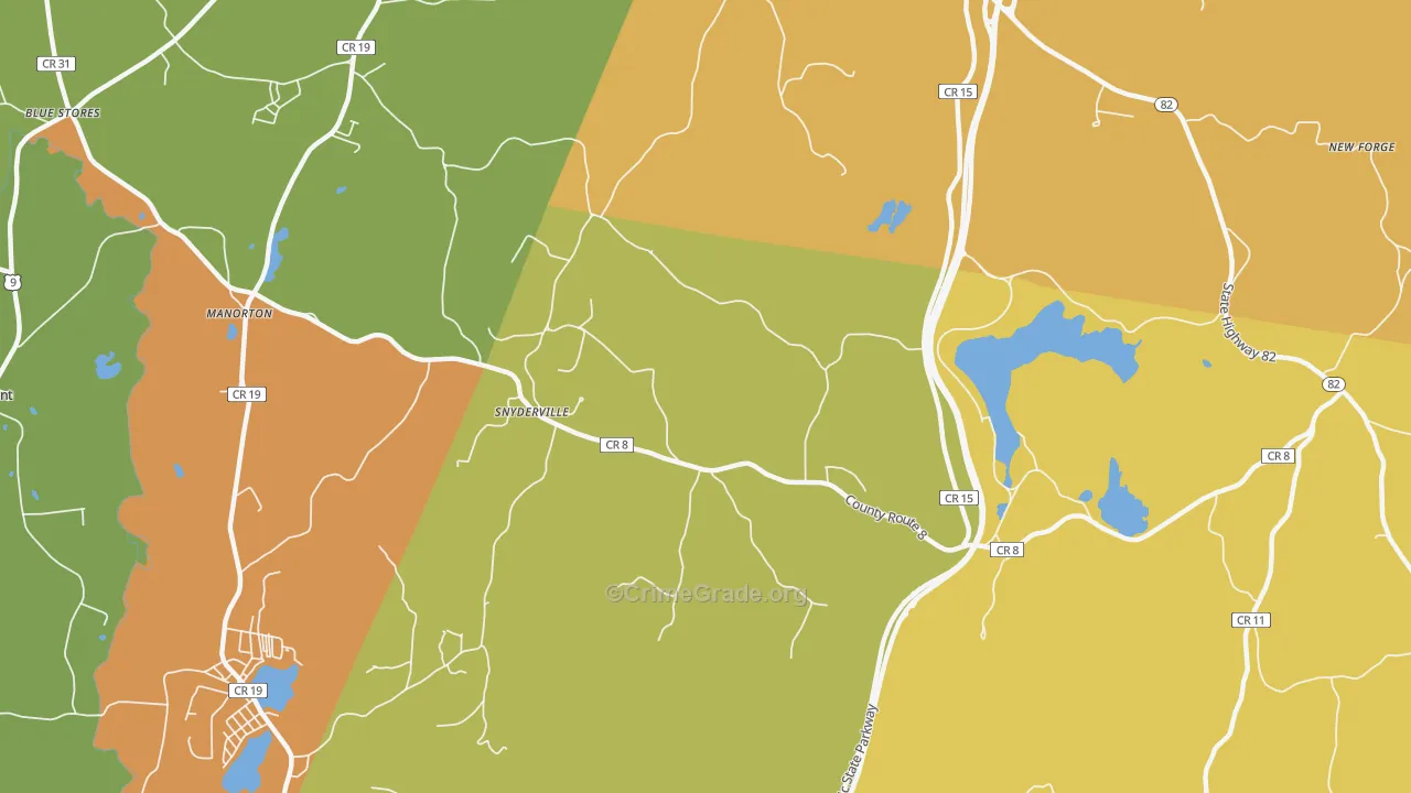 Snyderville, NY Map of Robbery Rates