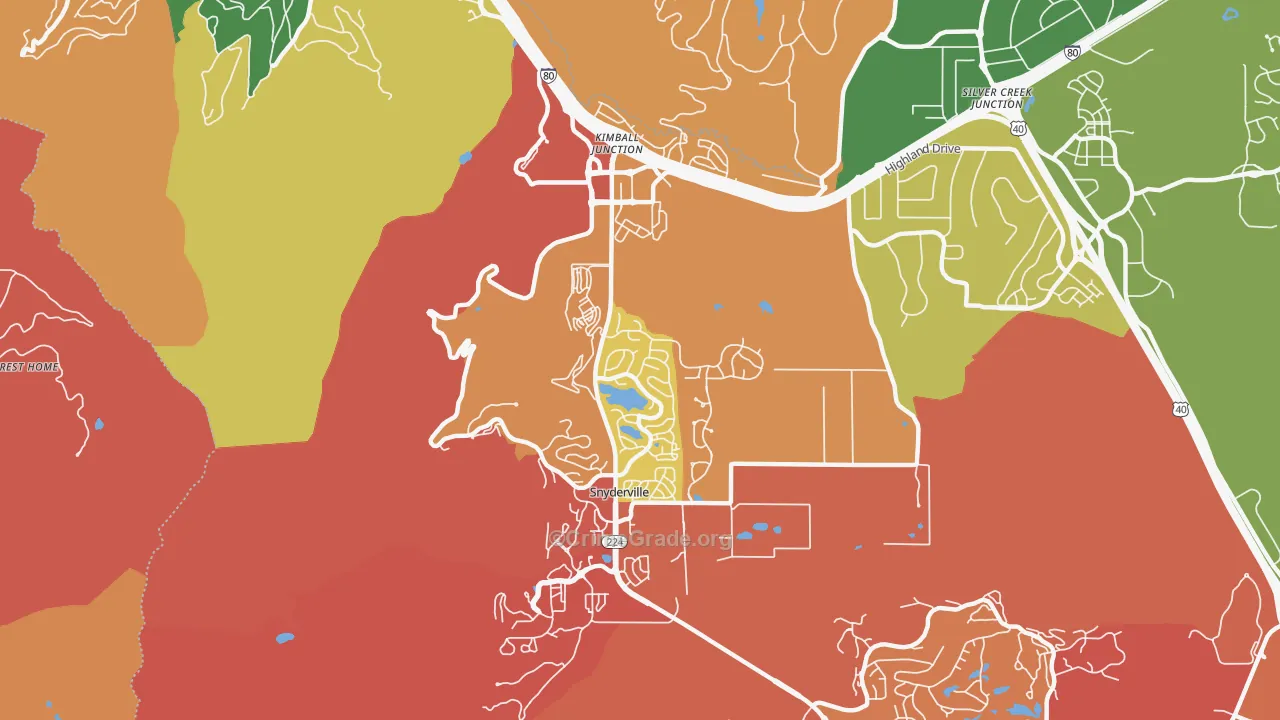 Snyderville, UT Map of Robbery Rates