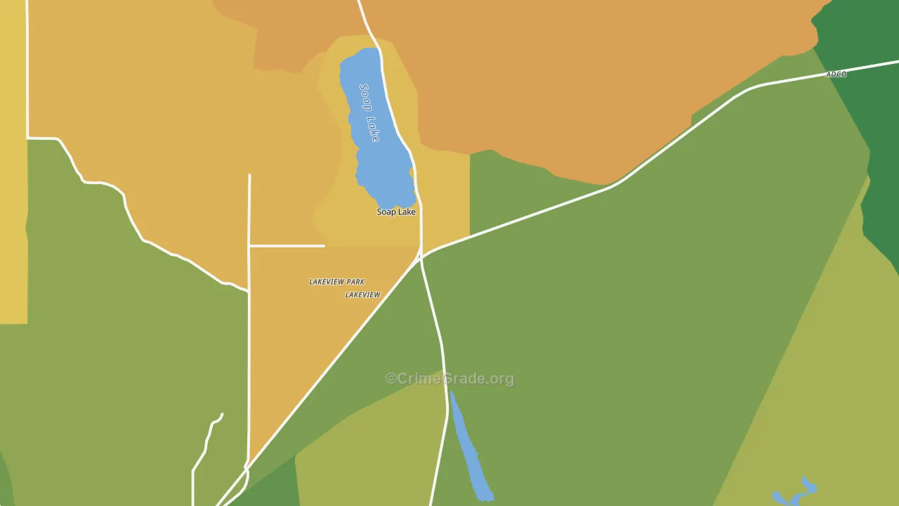 Soap Lake, WA Map of Robbery Rates