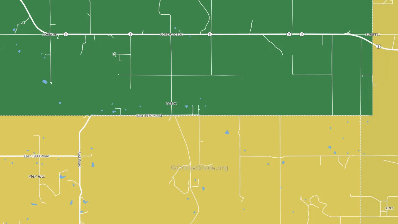 Sobol, OK Map of Robbery Rates
