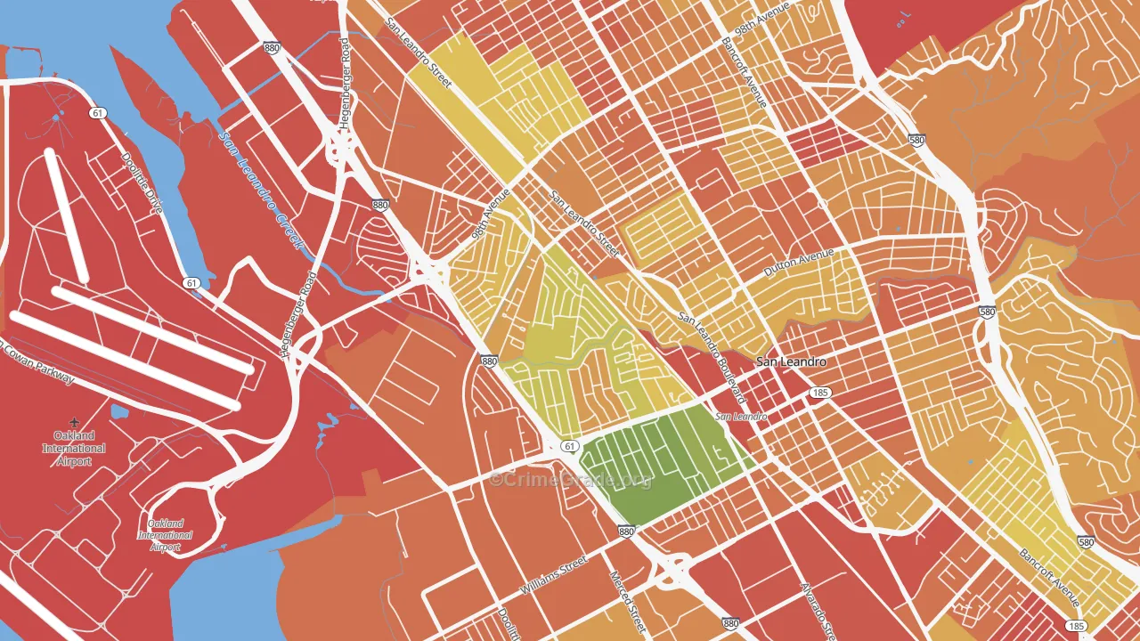 Sobrante Park, Oakland, CA Map of Robbery Rates