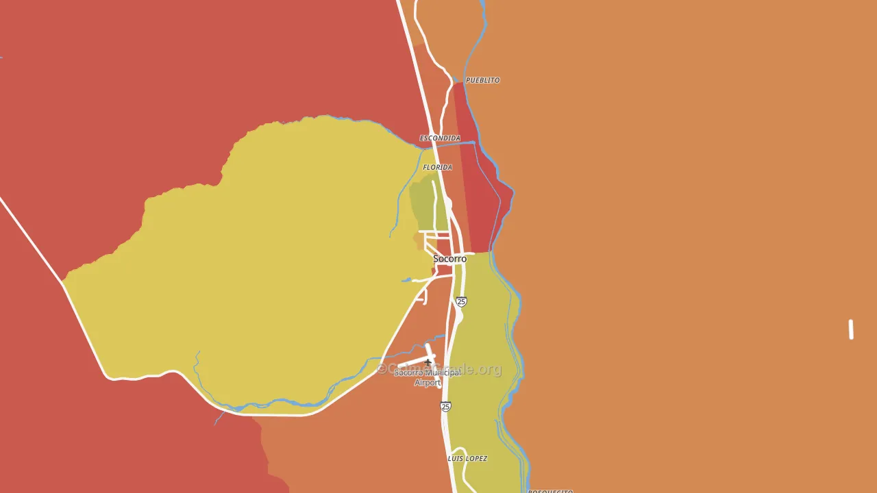 Socorro, NM Map of Robbery Rates