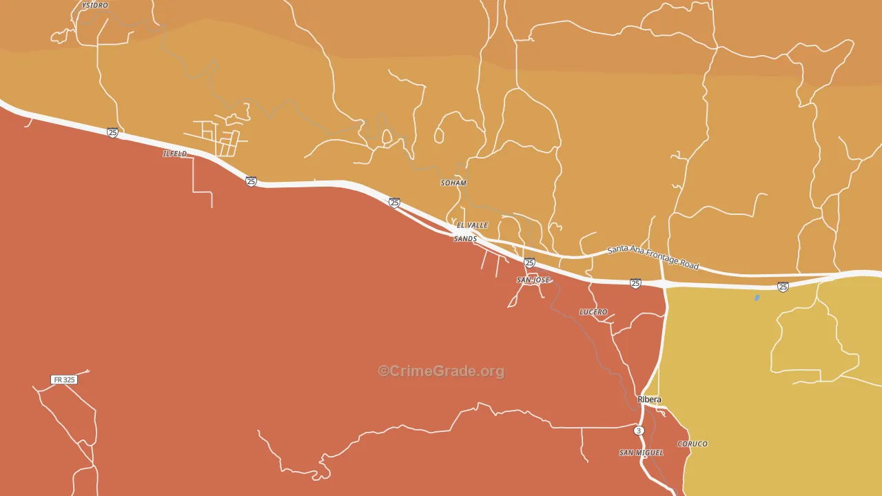 Soham, NM Map of Robbery Rates