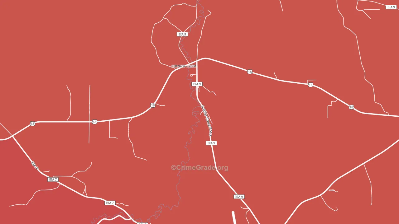 Soldier Creek, SD Map of Robbery Rates