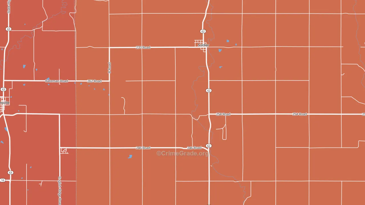 Soldier, KS Map of Robbery Rates