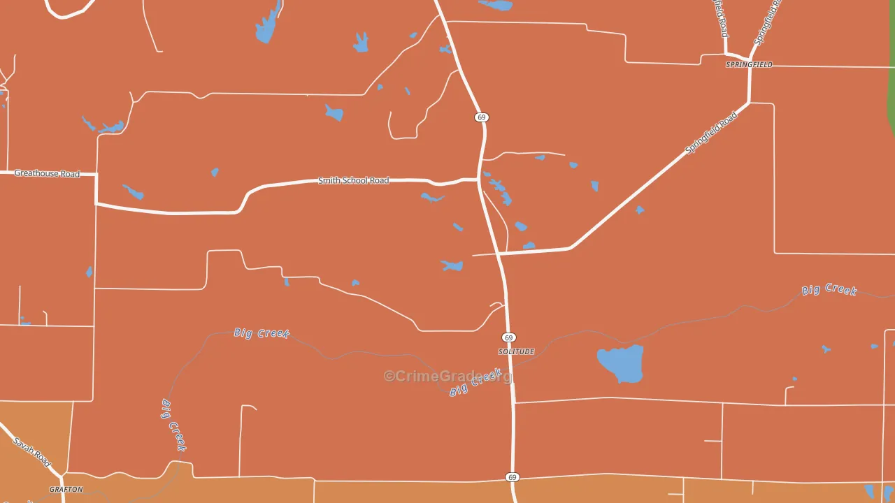 Solitude, IN Map of Robbery Rates