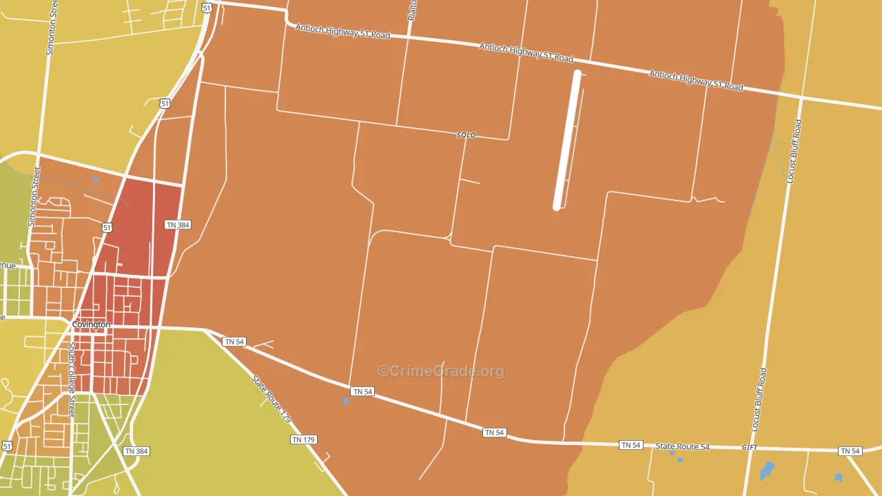 Solo, TN Map of Robbery Rates