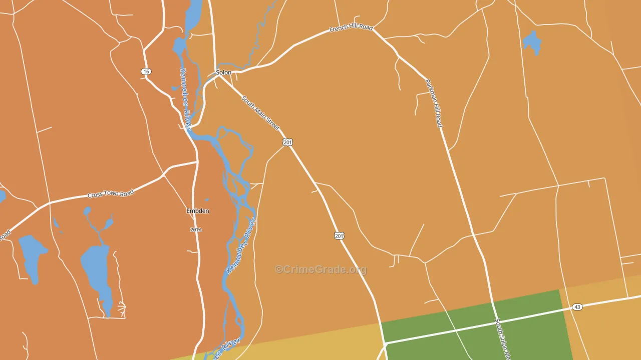 Solon, ME Map of Robbery Rates
