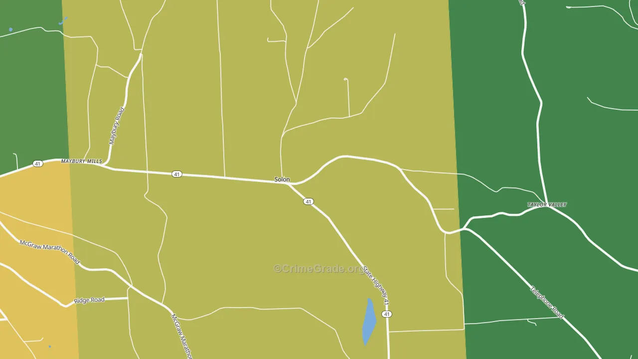 Solon, NY Map of Robbery Rates