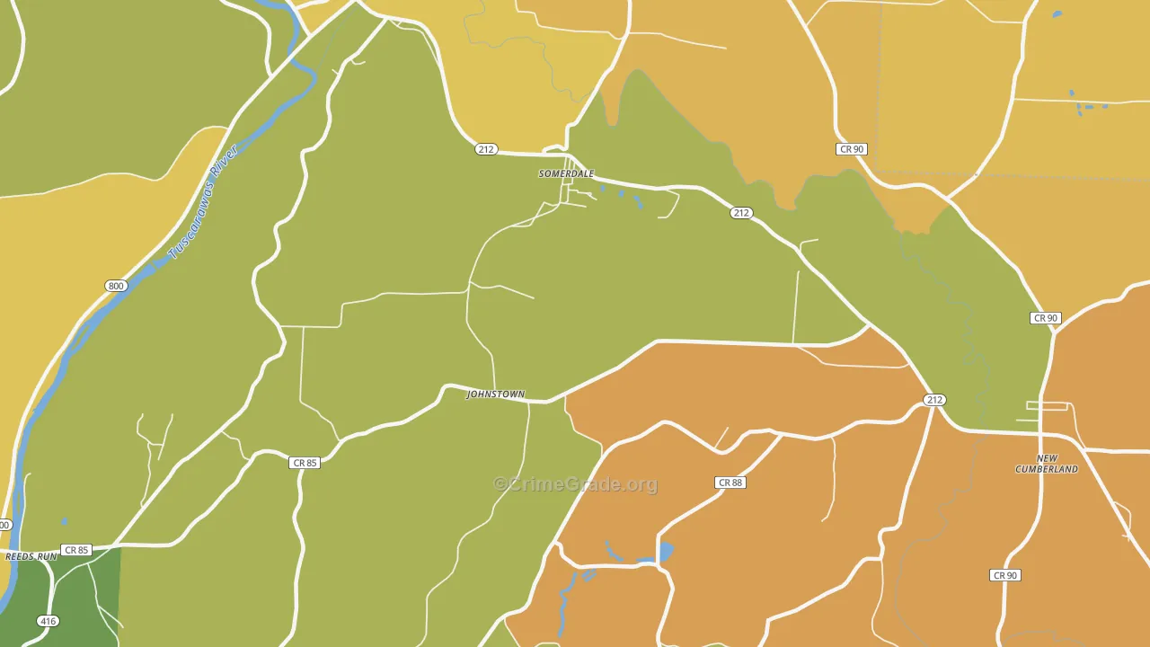 Somerdale, OH Map of Robbery Rates