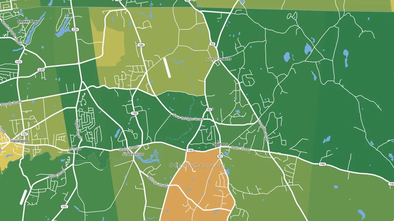 Somers, CT Map of Robbery Rates