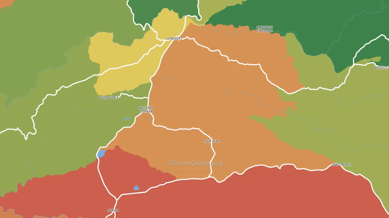Somerset, CA Map of Robbery Rates
