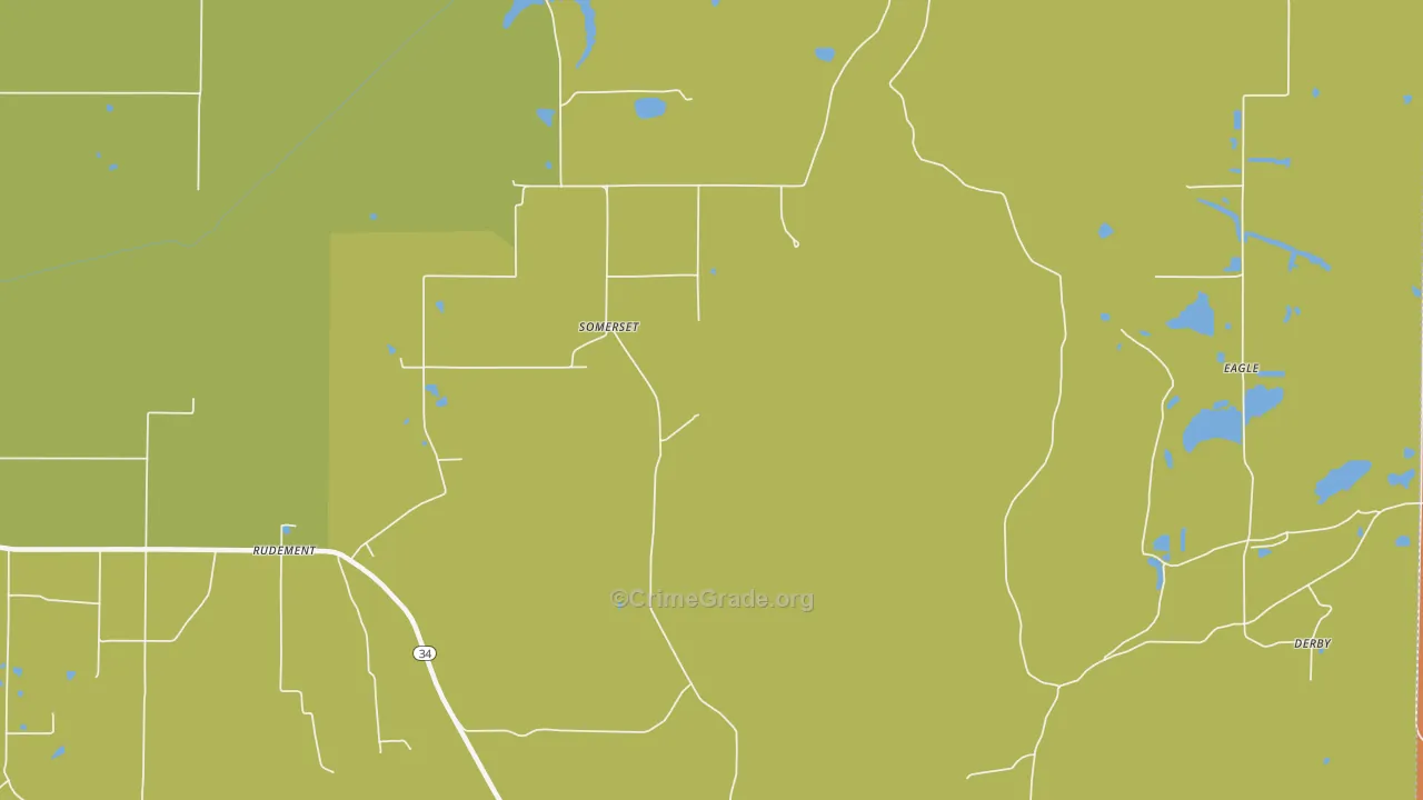 Somerset, IL Map of Robbery Rates