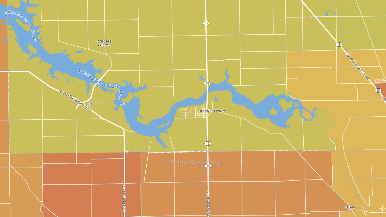 Somerset, IN Map of Robbery Rates