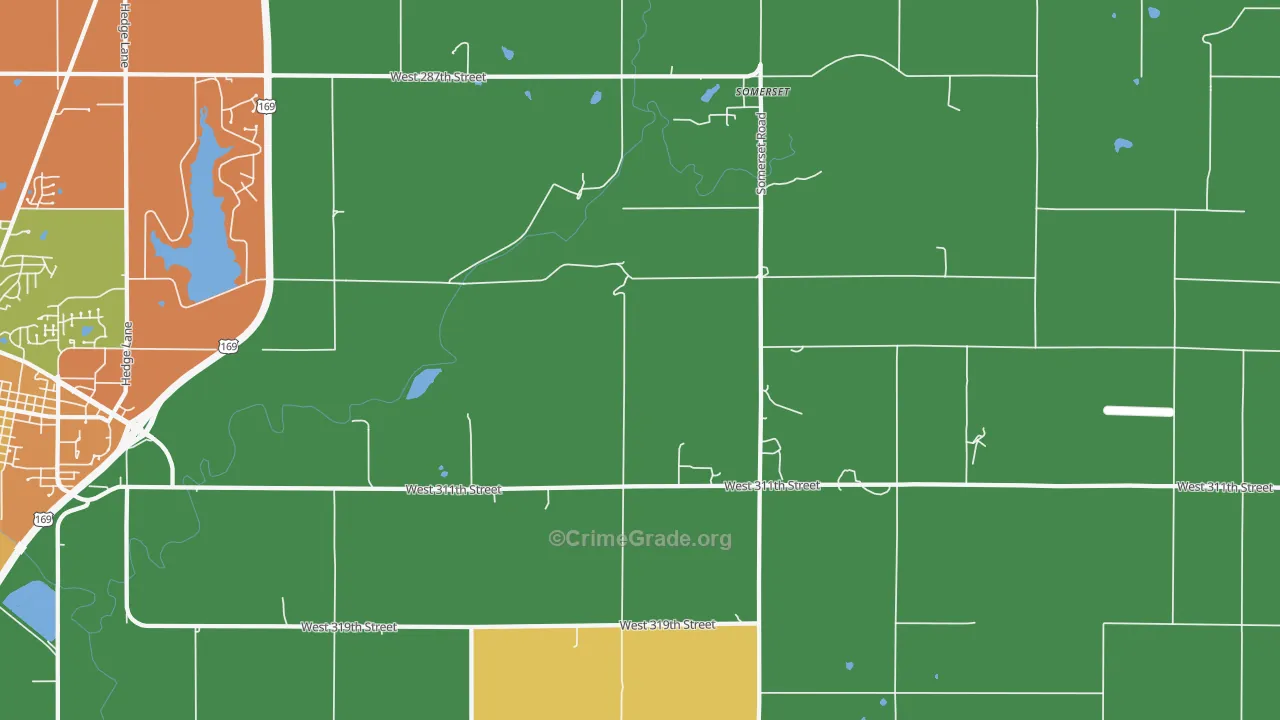 Somerset, KS Map of Robbery Rates
