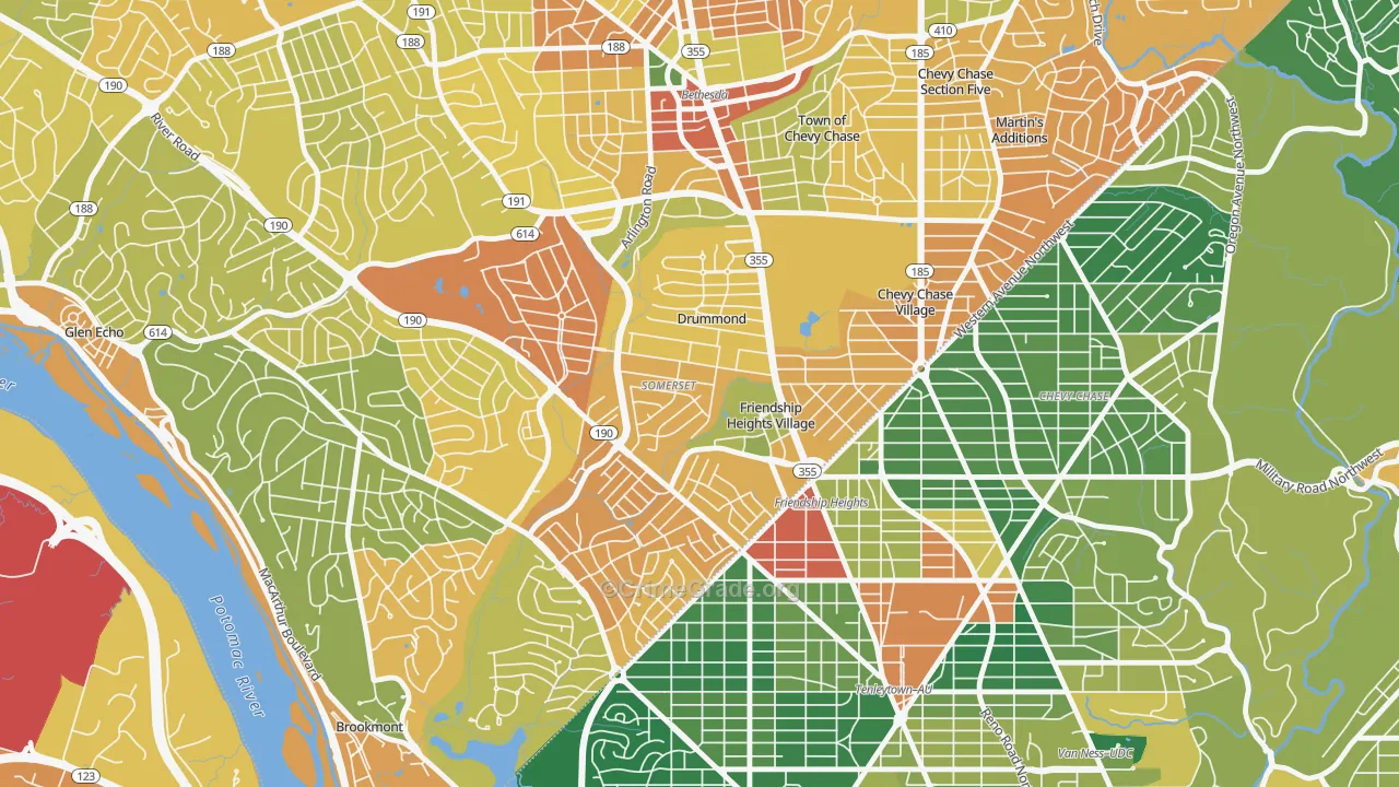 Somerset, MD Map of Robbery Rates