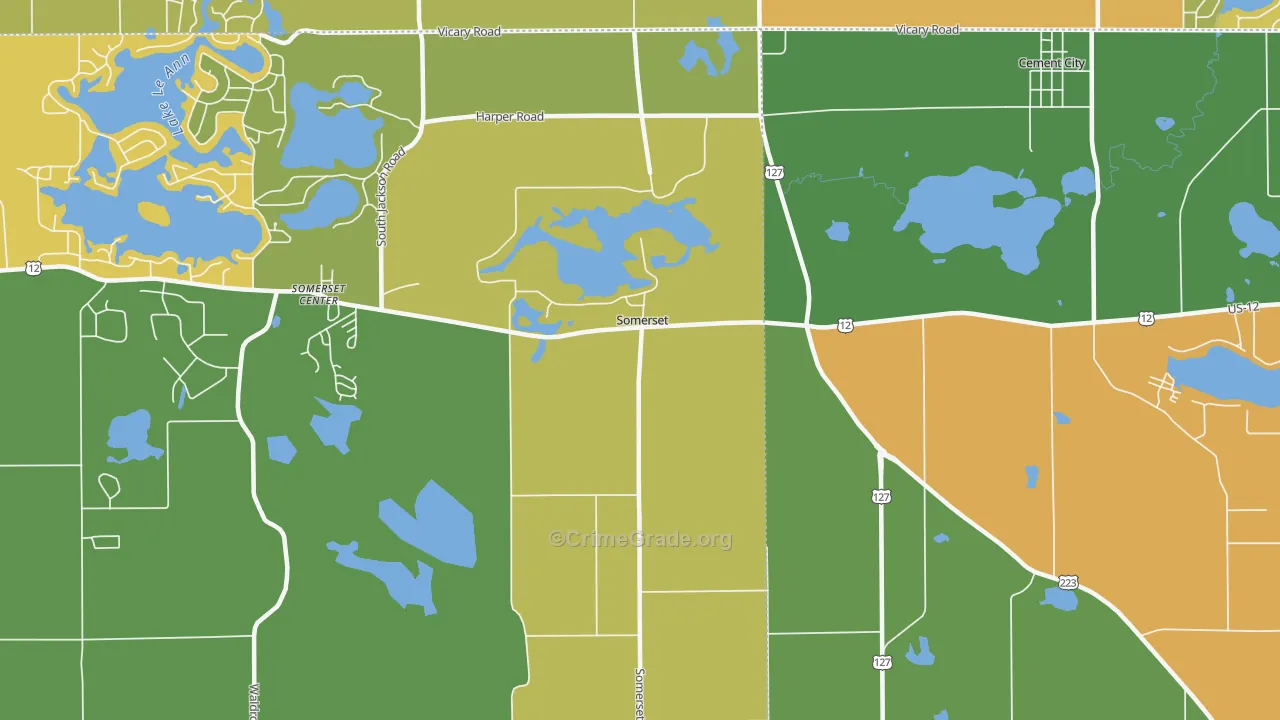 Somerset, MI Map of Robbery Rates