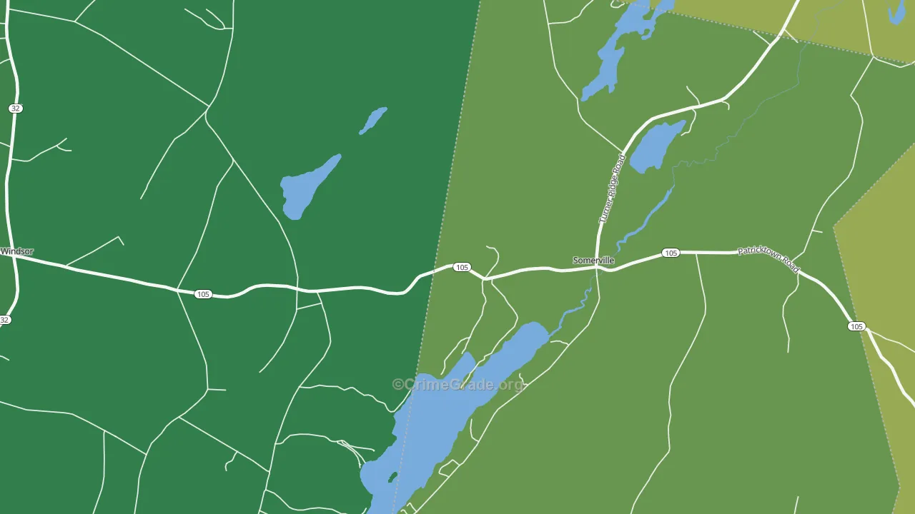 Somerville, ME Map of Robbery Rates