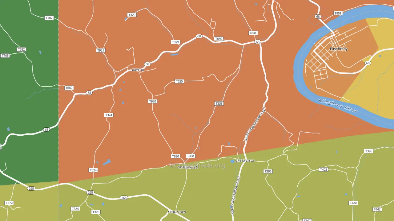 Somerville, PA Map of Robbery Rates