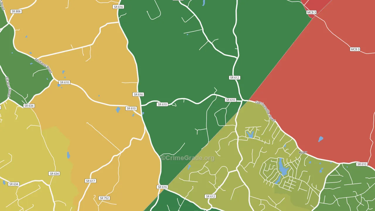 Somerville, VA Map of Robbery Rates