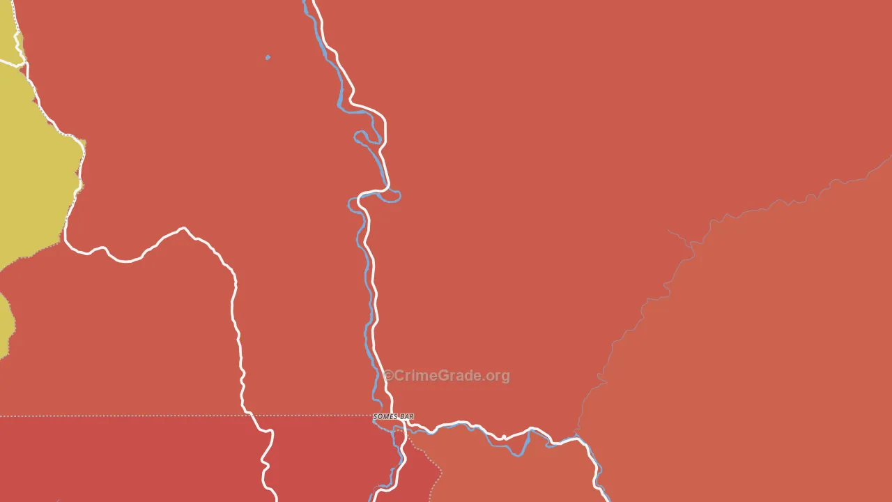 Somes Bar, CA Map of Robbery Rates