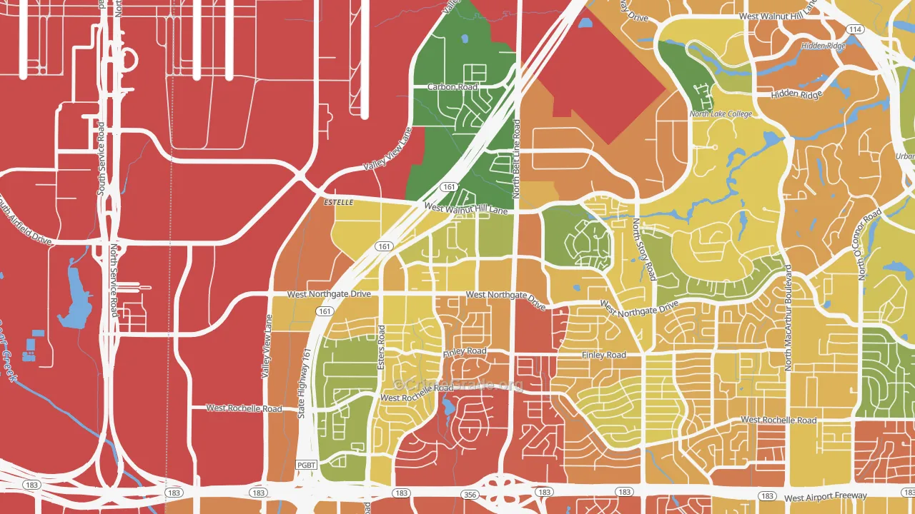 Song, Irving, TX Map of Robbery Rates