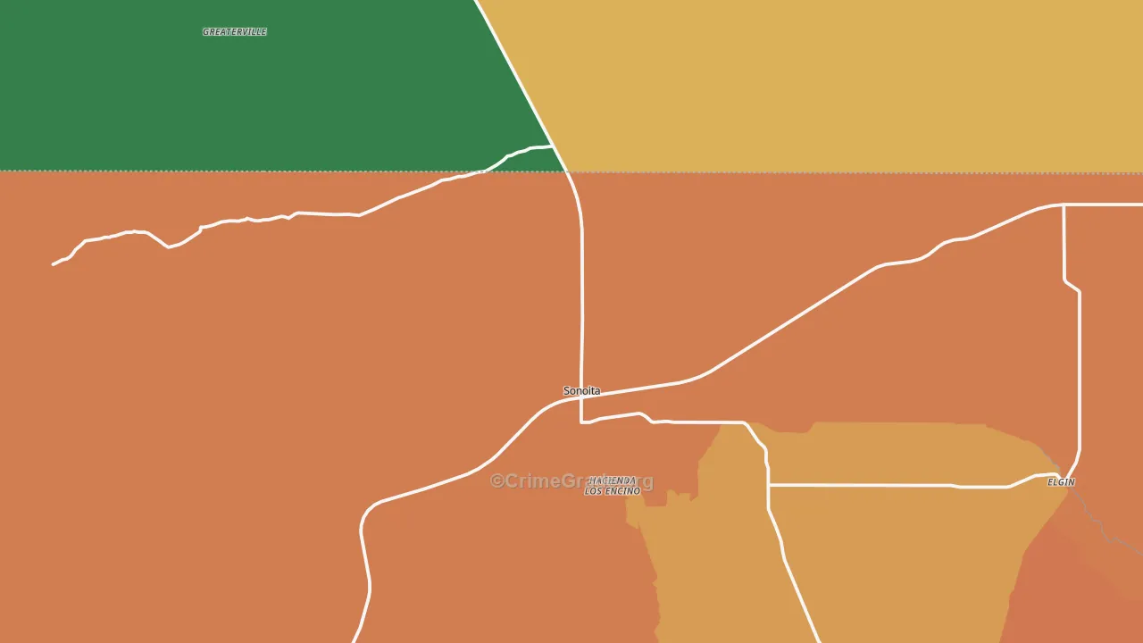 Sonoita, AZ Map of Robbery Rates