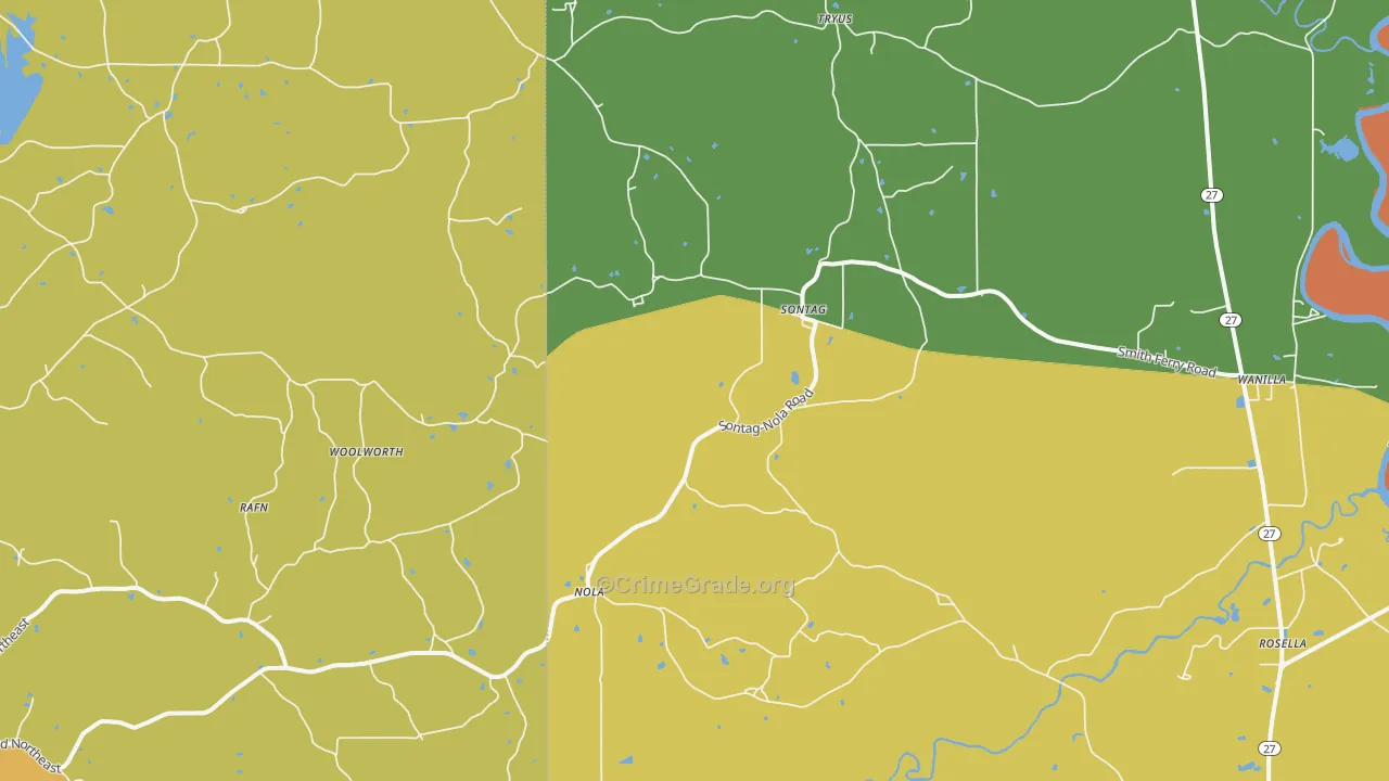 Sontag, MS Map of Robbery Rates