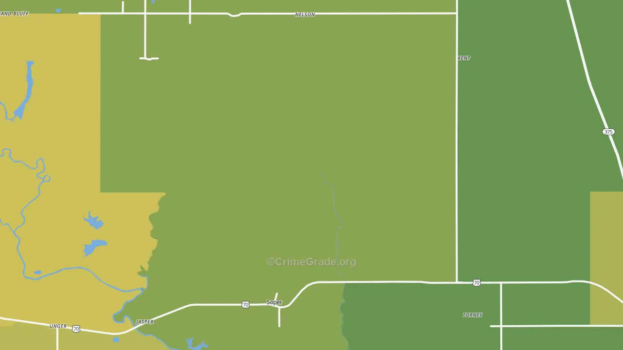 Soper, OK Map of Robbery Rates