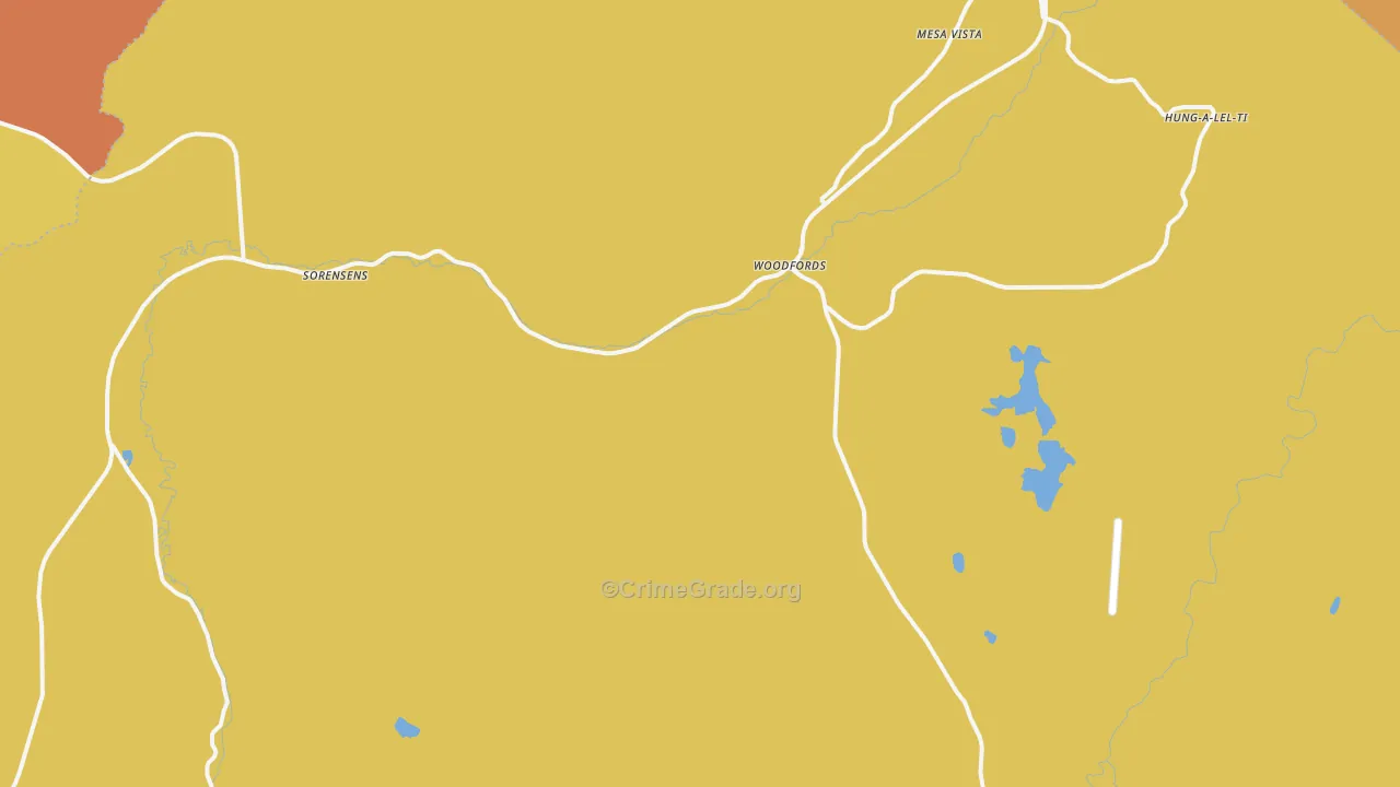 Sorensens, CA Map of Robbery Rates