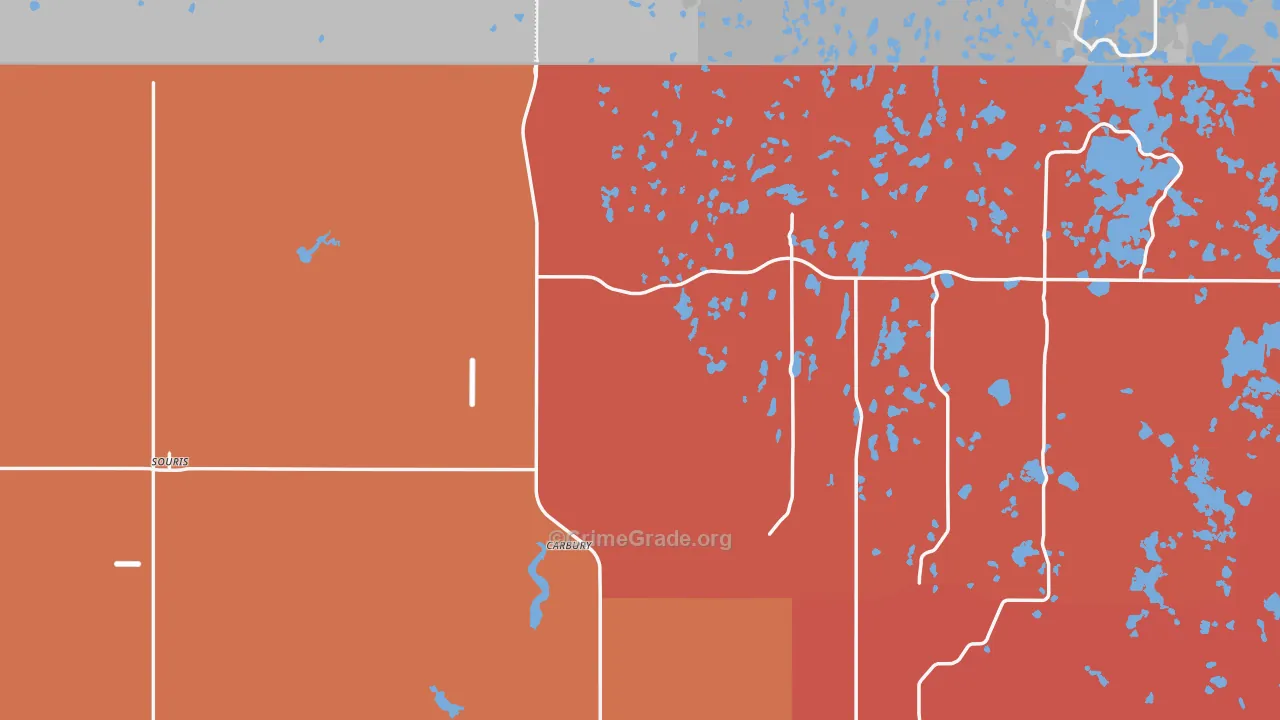 Souris, ND Map of Robbery Rates