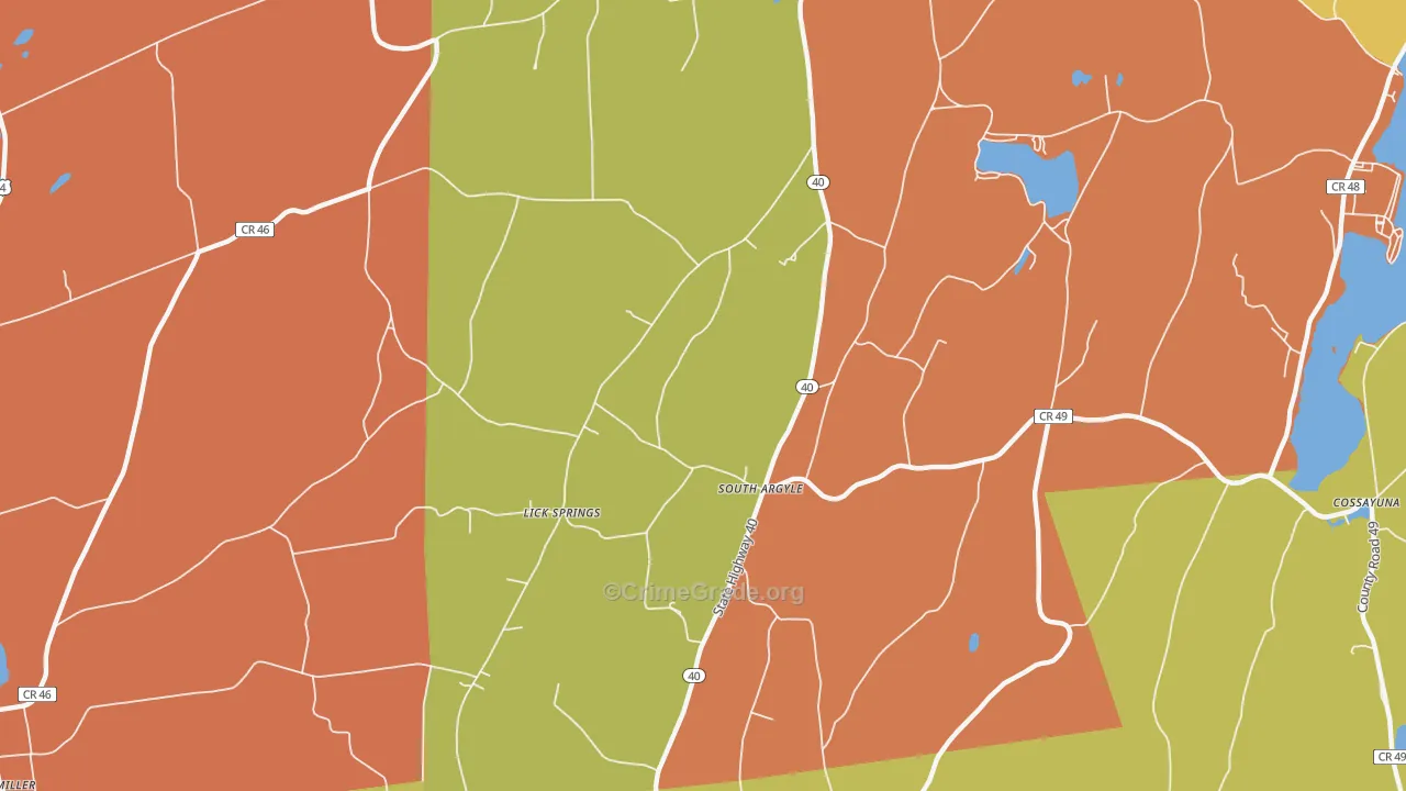 South Argyle, NY Map of Robbery Rates
