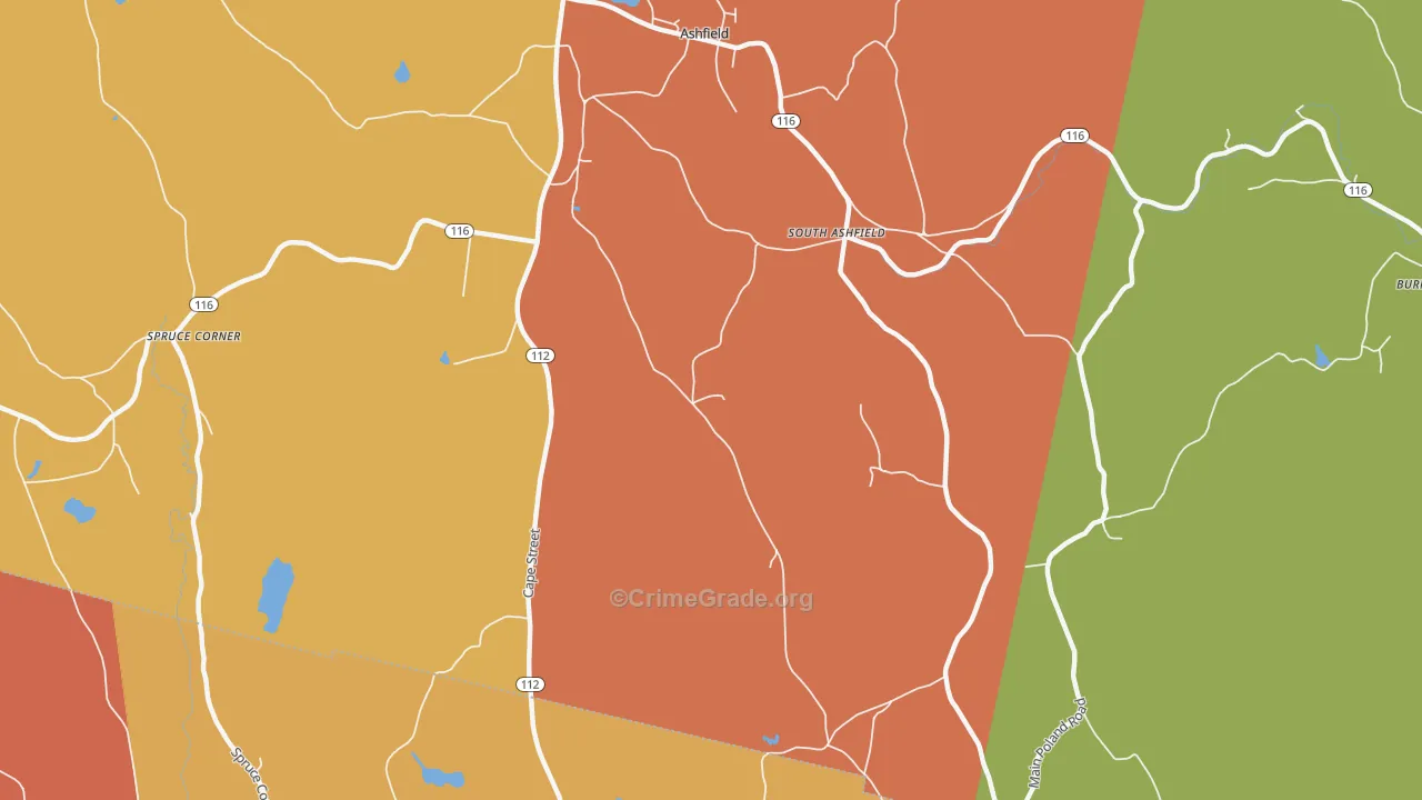 South Ashfield, MA Map of Robbery Rates