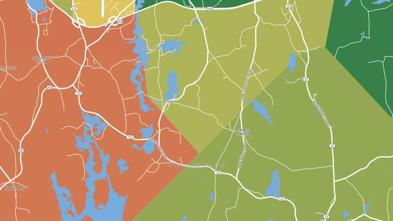 South Athol, MA Map of Robbery Rates