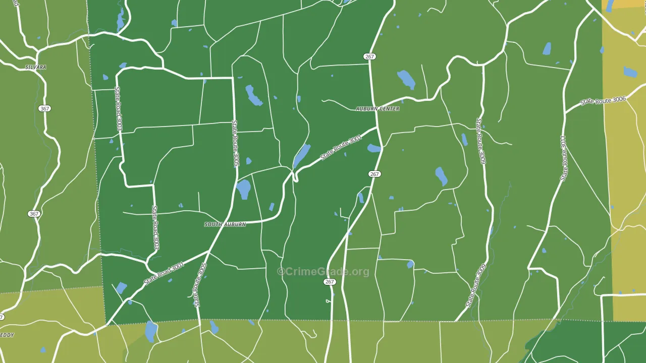 South Auburn, PA Map of Robbery Rates