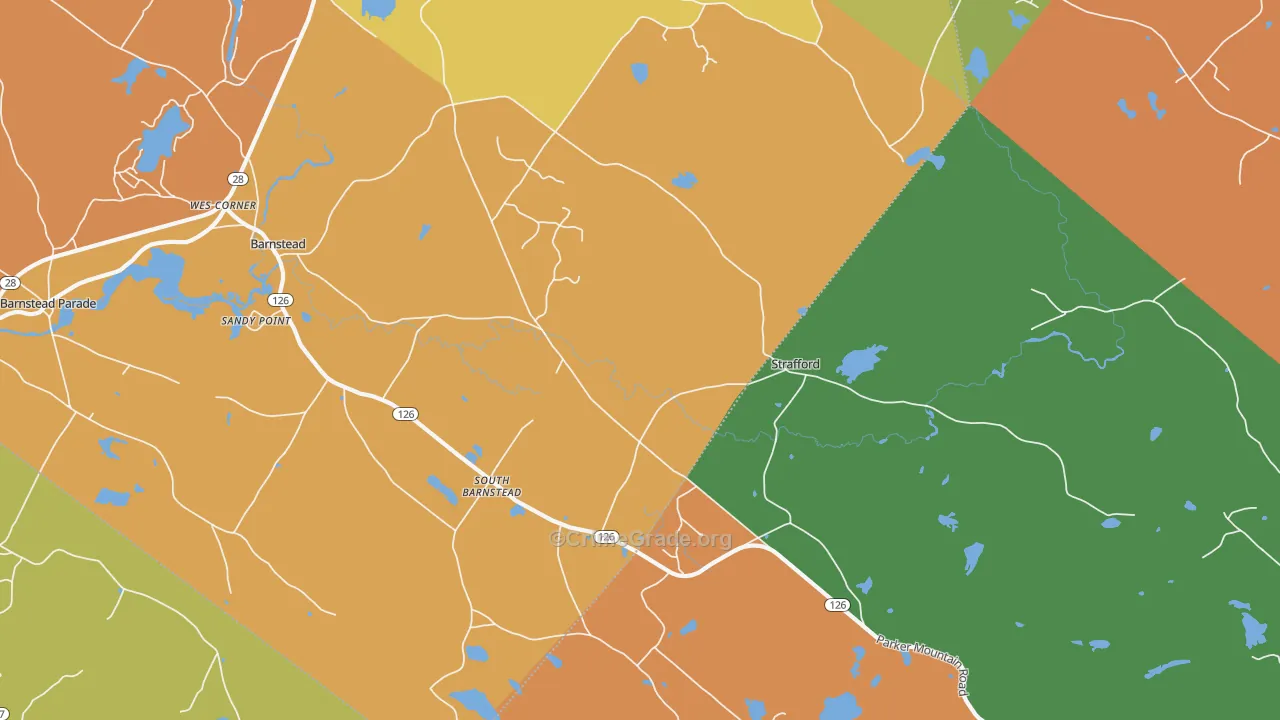 South Barnstead, NH Map of Robbery Rates