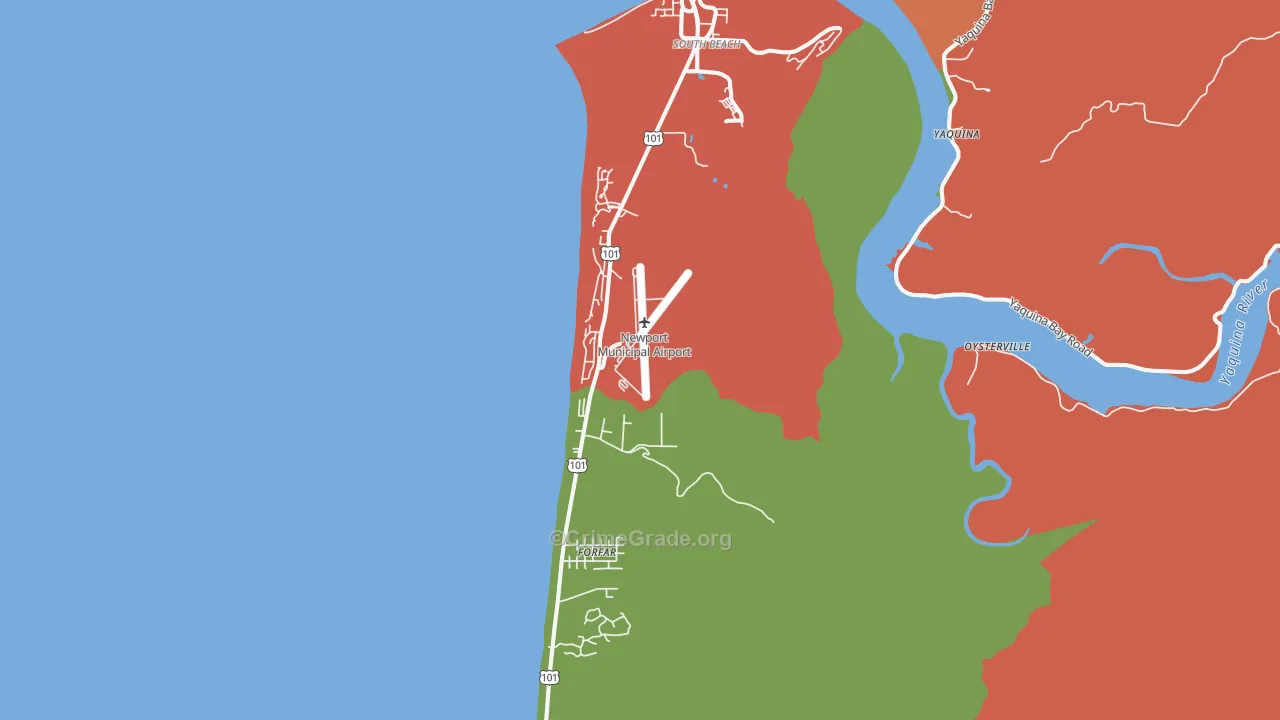 South Beach, OR Map of Robbery Rates