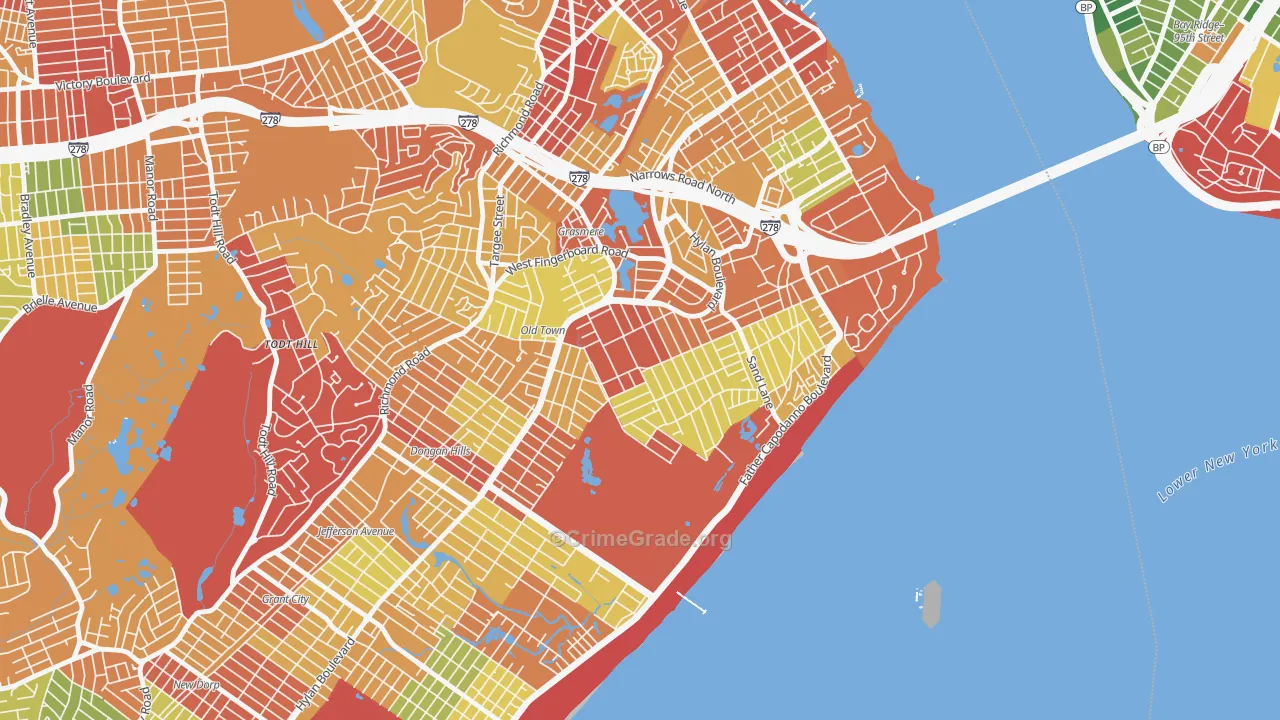 South Beach, Staten Island, NY Map of Robbery Rates