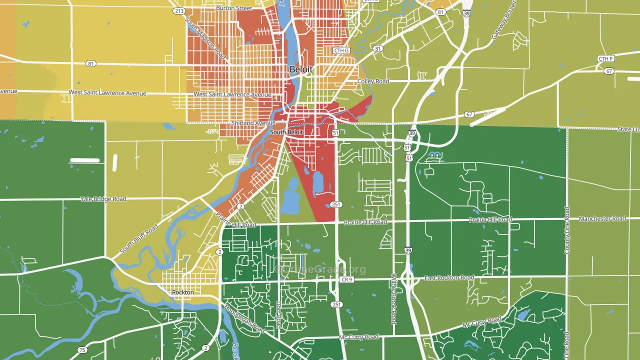 South Beloit, IL Map of Robbery Rates