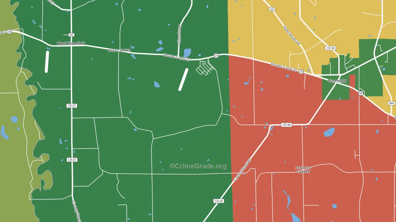 South Bloomfield, NY Map of Robbery Rates