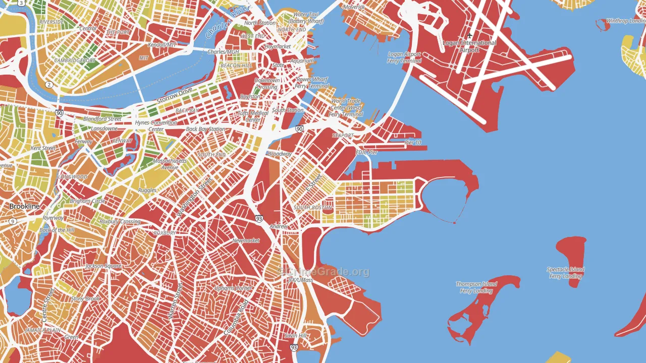 South Boston, Boston, MA Map of Robbery Rates